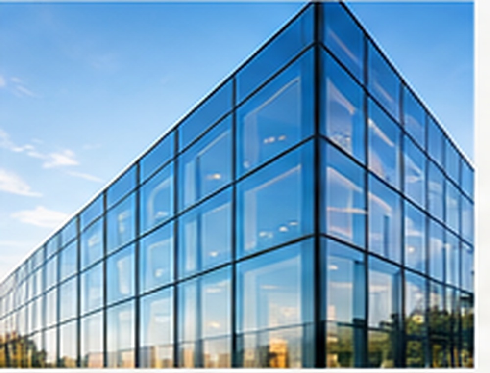 Contemporary commercial glass curtain wall